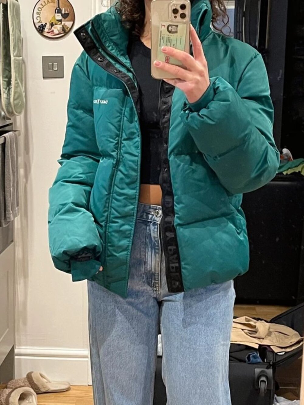 Teal Women's Puffer Jacket - Casual Insulated Coat